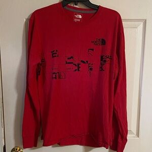 The North Face Men’s Red Graphic Long Sleeve Tee Large
